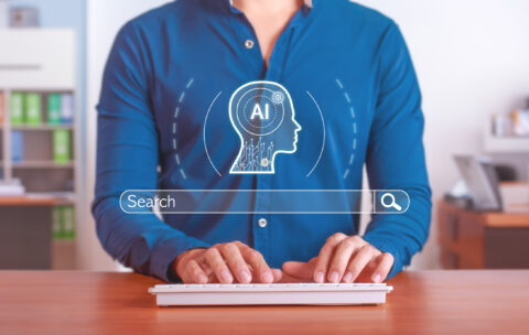 Search engine with AI to improve and optimize data search. AI-enabled search engine and chat bar.