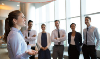Female Executive Manager and Team