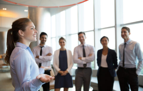 Female Executive Manager and Team