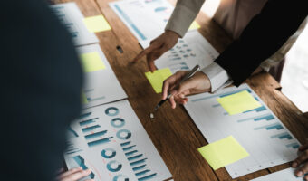 Group of young asian business brainstorm meeting presentation, d
